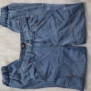 BDG Blue Denim Cargo Jogger Pants Size 25